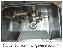 Obr. 1 Oil skimmer (pohled dovnitř)